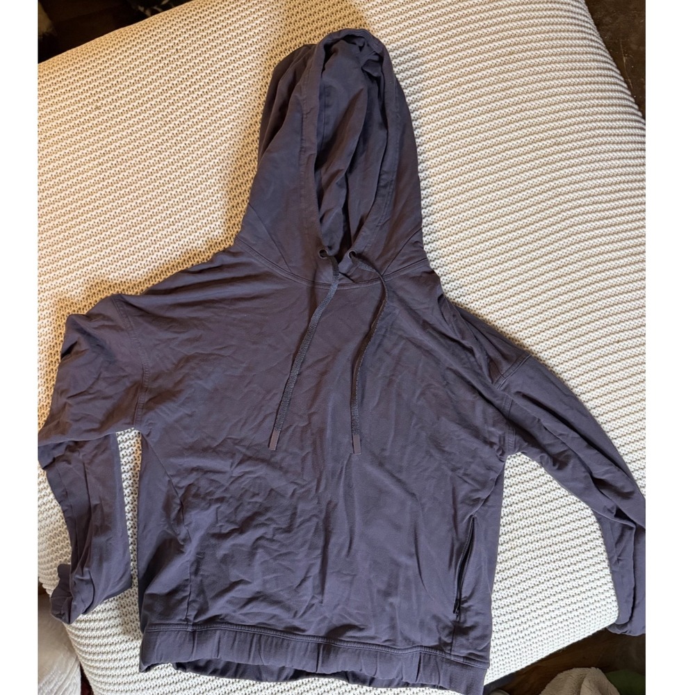 Lululemon Get Going Hoodie Black Grape Wrap Back Pullover Size 8